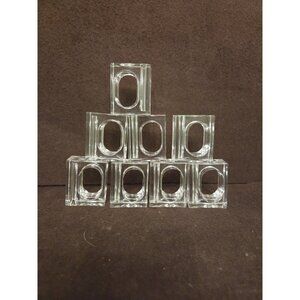 8 Lucite Napkin Rings Bud Vase Set Lot Lillian Vernon Acrylic Vintage‎ Christmas